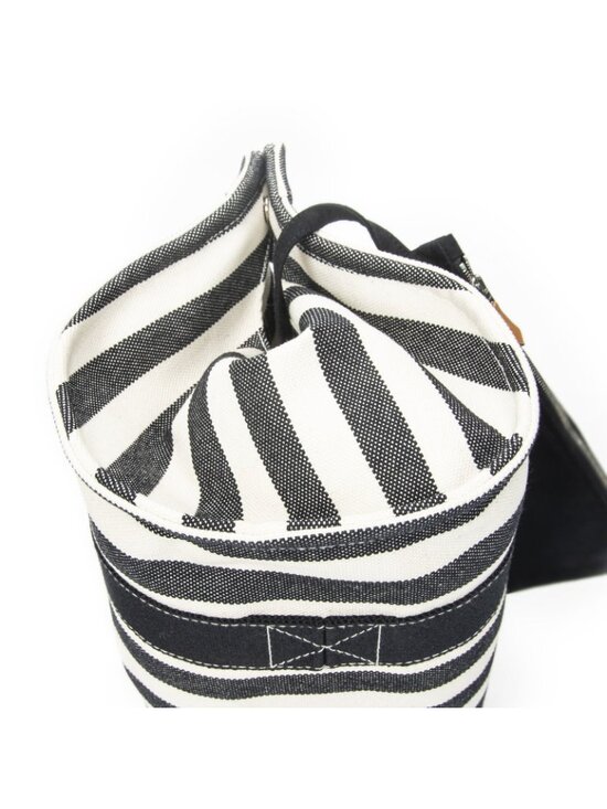 Hermès - Cannes Beach Tote - Pre-Loved – Bagista Hermes Cannes Tote Ivory Black Striped Canvas
